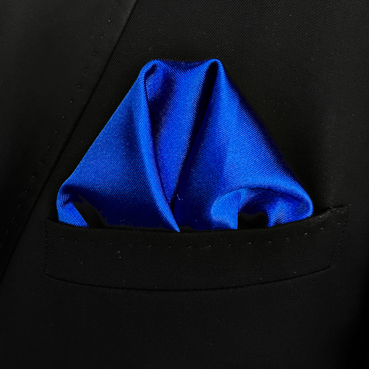 Cobalt Thick Satin Pocket Square STUDIO MINC
