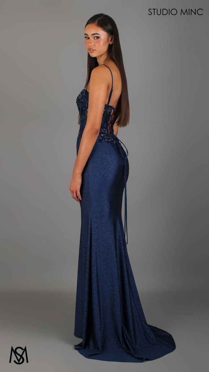 Studio Minc Dark Navy Formal Dress Studio Minc Black Backless