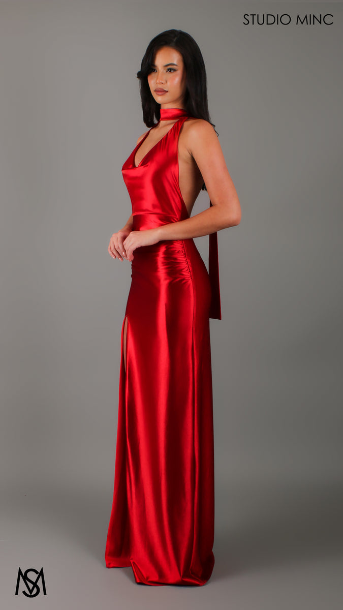 fitted lace wedding dress Buy One Shoulder Cocktail Dress with Draped Scarf, Red Satin, Mini Length  (in, Alpha, XL, Regular, Red) at Amazon.in main image 0