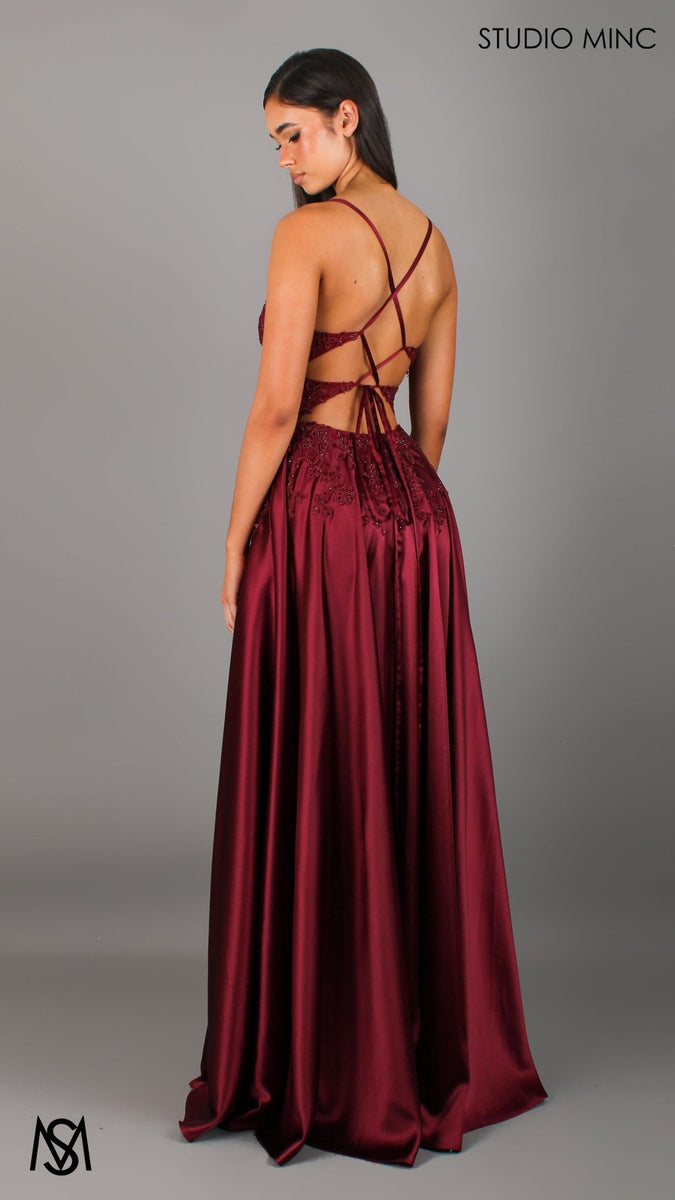 fitted lace wedding dress Red Chiffon Sweetheart A-line Sexy Slit Backless Prom Dresses, FC2331 main image 0