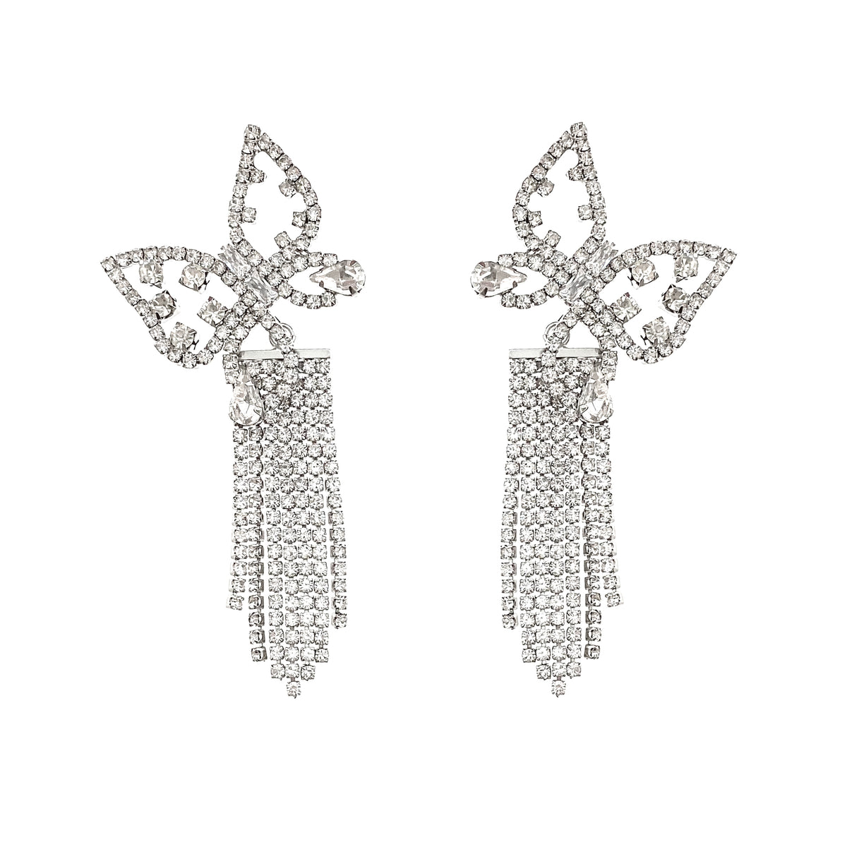 Rhinestone deals butterfly earrings