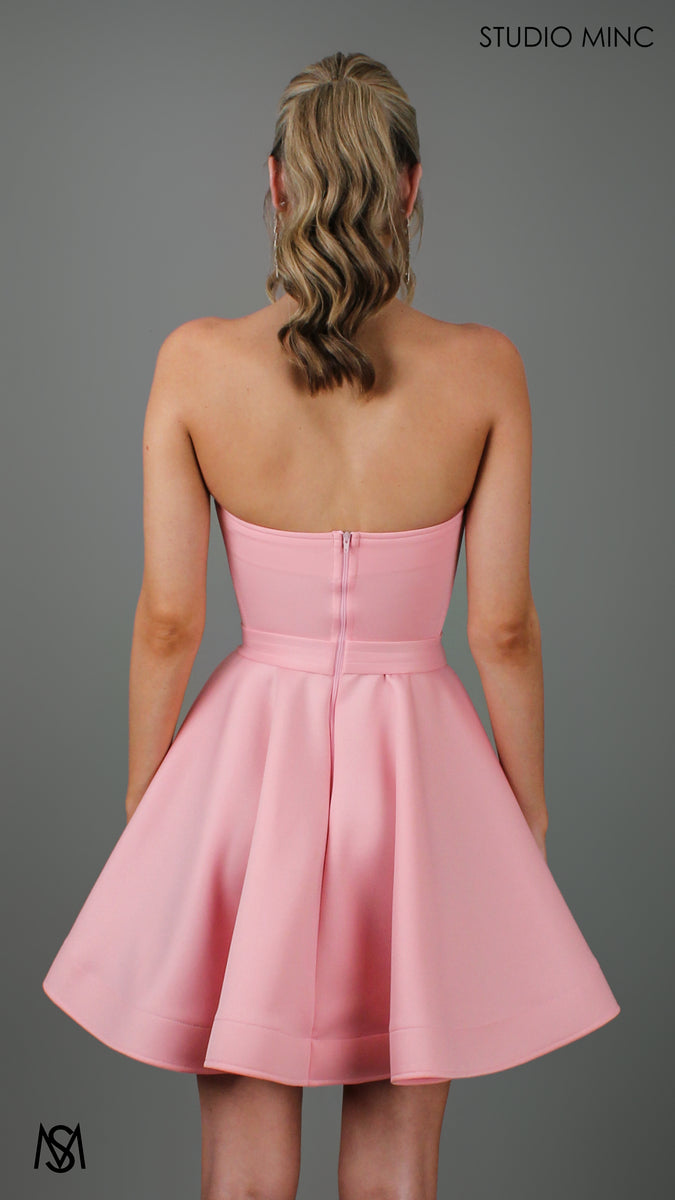 Lover Pink Mini Dress Strapless Party STUDIO MINC