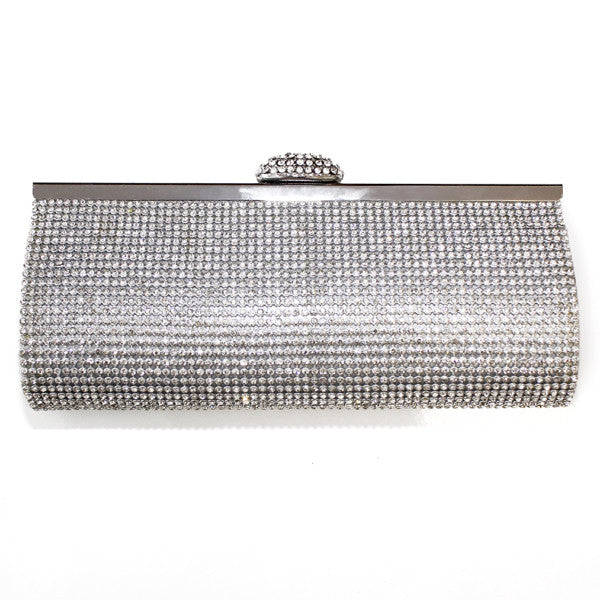 Glitter Evening Clutch with Diamante Clasp in Gold B-24