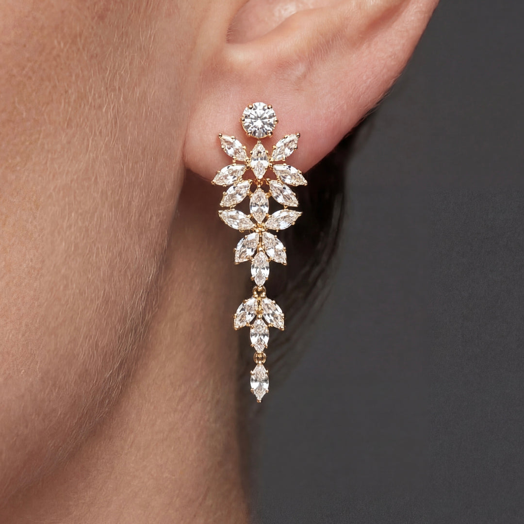 Twinkle - Gold Formal Prom Earrings