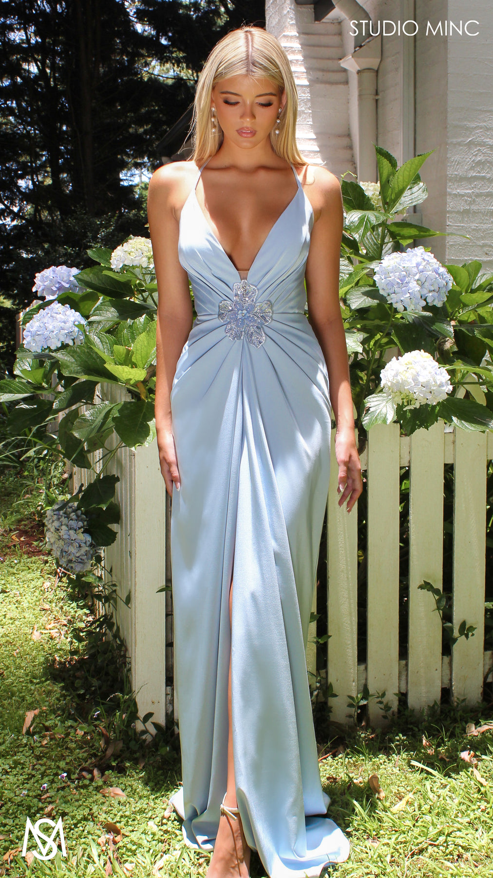 bloom blue dress Frost Bloom Gown Teuta Matoshi