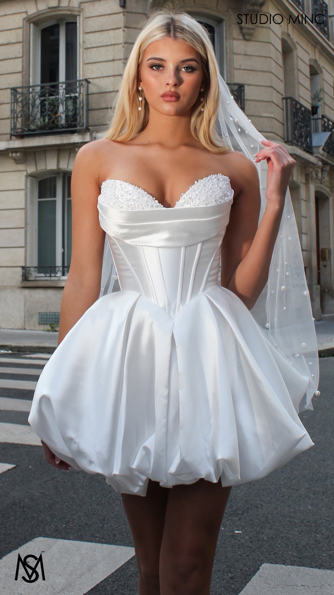 bridal corset mini dress Mia - White Color:Black/Blue Floral Burgundy One Shoulder Satin CUSTOM ITEM Bridal shower Details Silhouette