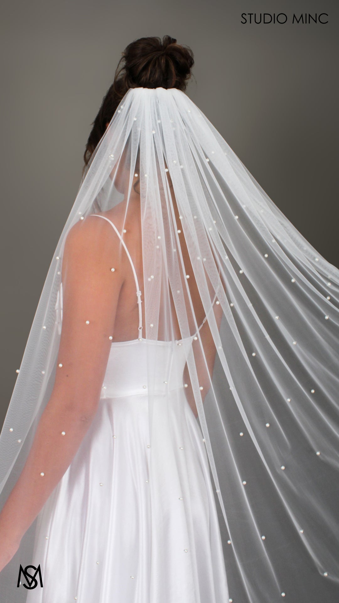 WHITE VEIL セット Pearly - Long Wedding Veil | White Tulle Pearl Detailed Metal Comb