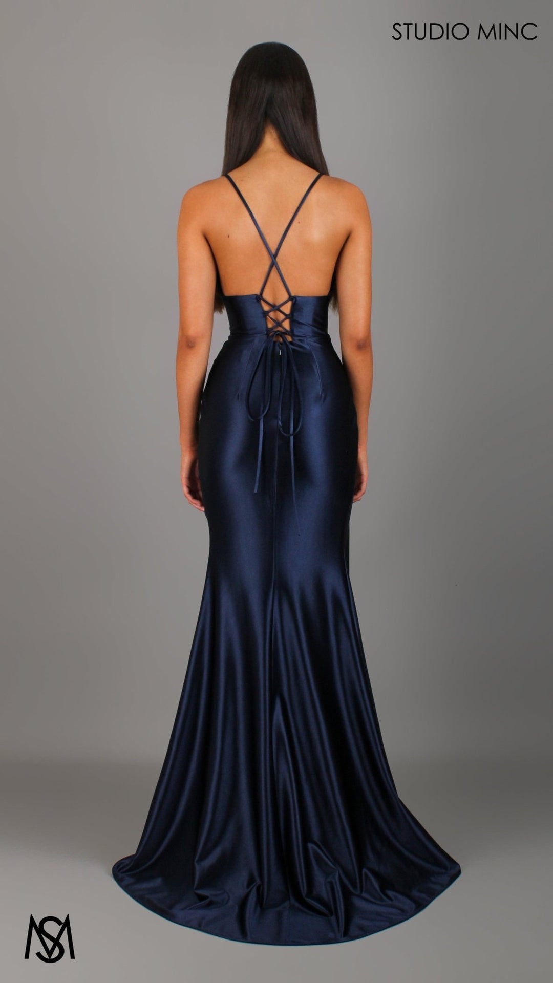 chinese dress ladies Zapakasa Women Bridesmaid Dress Grey Blue Satin Mermaid Prom Dress main image 0