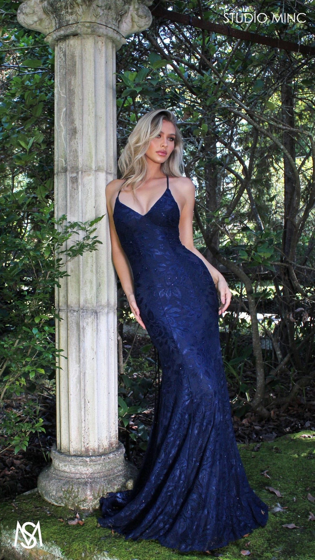 jasmine blue prom dress - Navy formal | lace Rhinestone V neckline fitted mermaid lace up XS disney princess jasmine dress