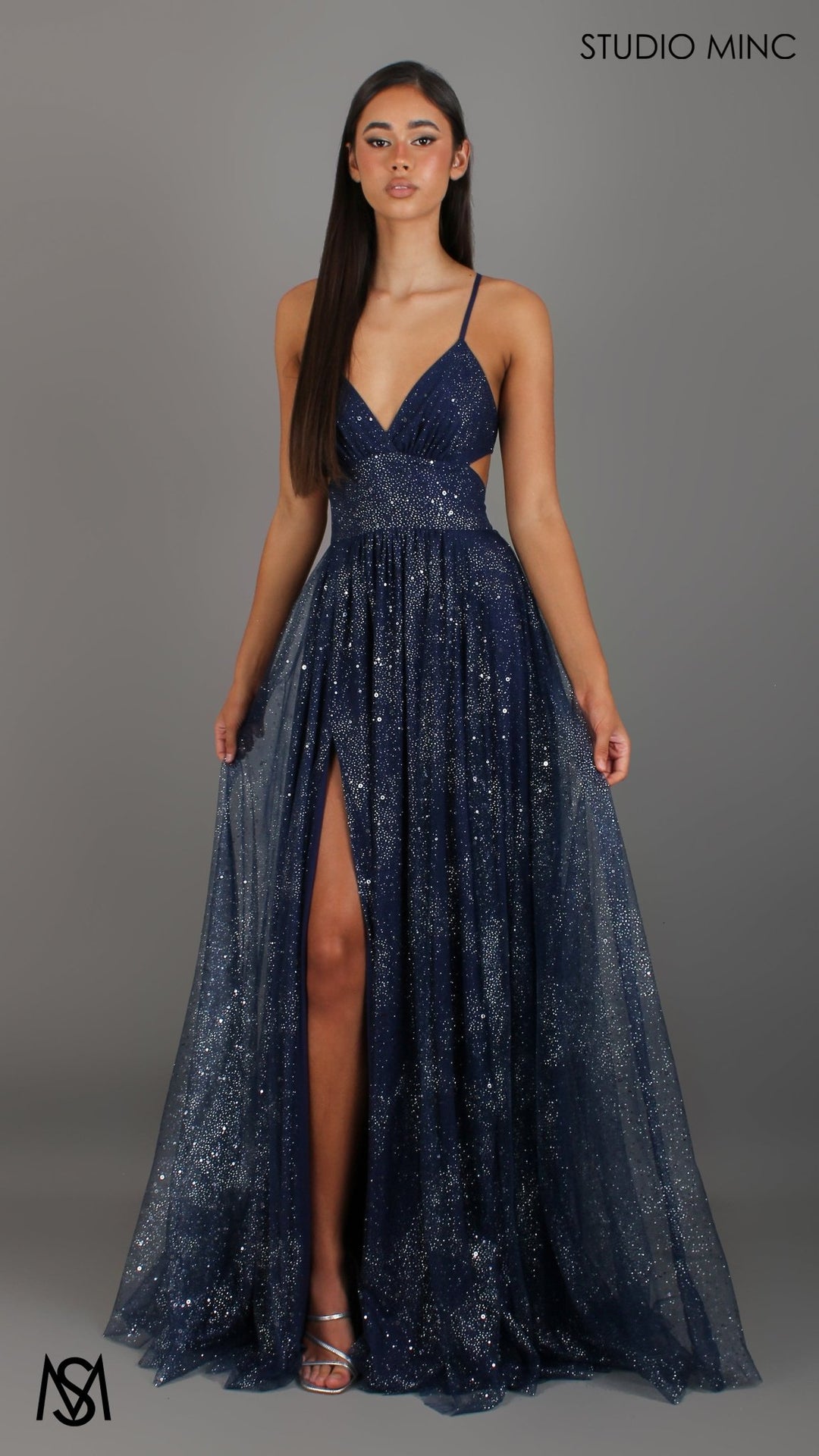green emerald velvet dress Stardust - Navy Blue formal dress
