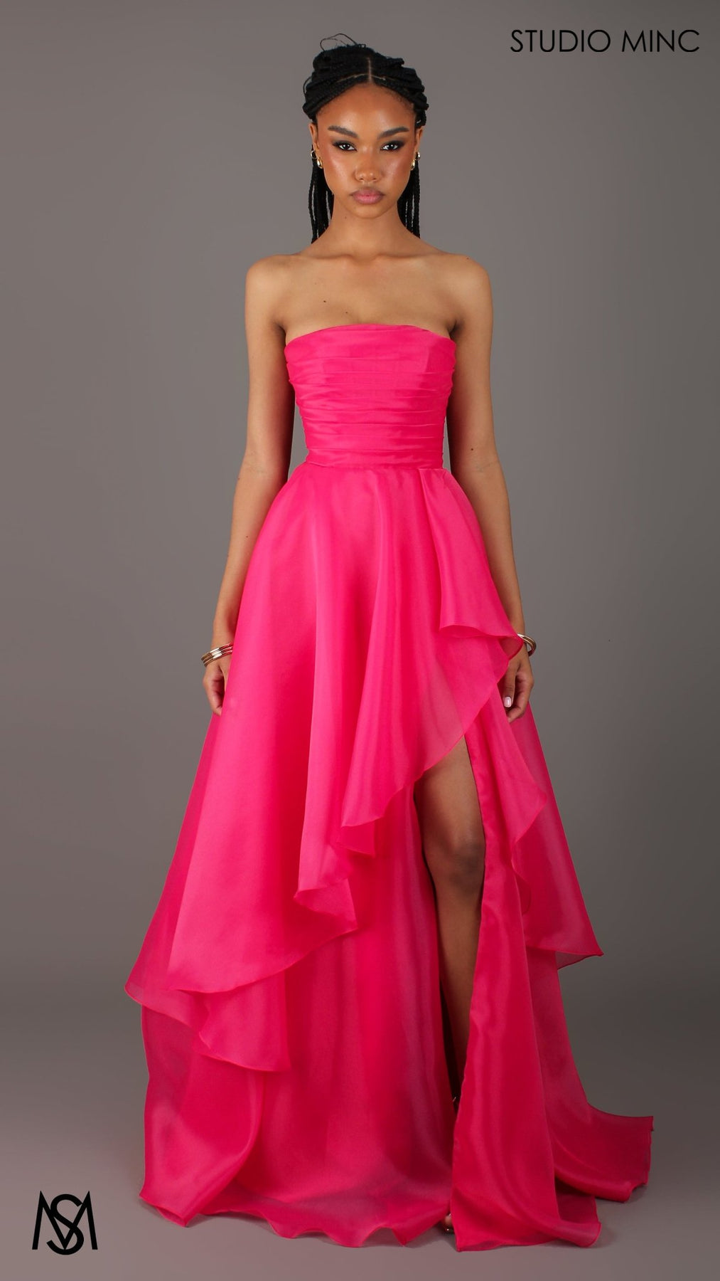 Pink Club Monaco Quanni Dress Monaco Hot Pink Formal Dress Strapless Corset, Organza Layered Pink Club Monaco Quanni Dress Monaco Hot Pink Formal Dress Strapless Corset, Organza Layered