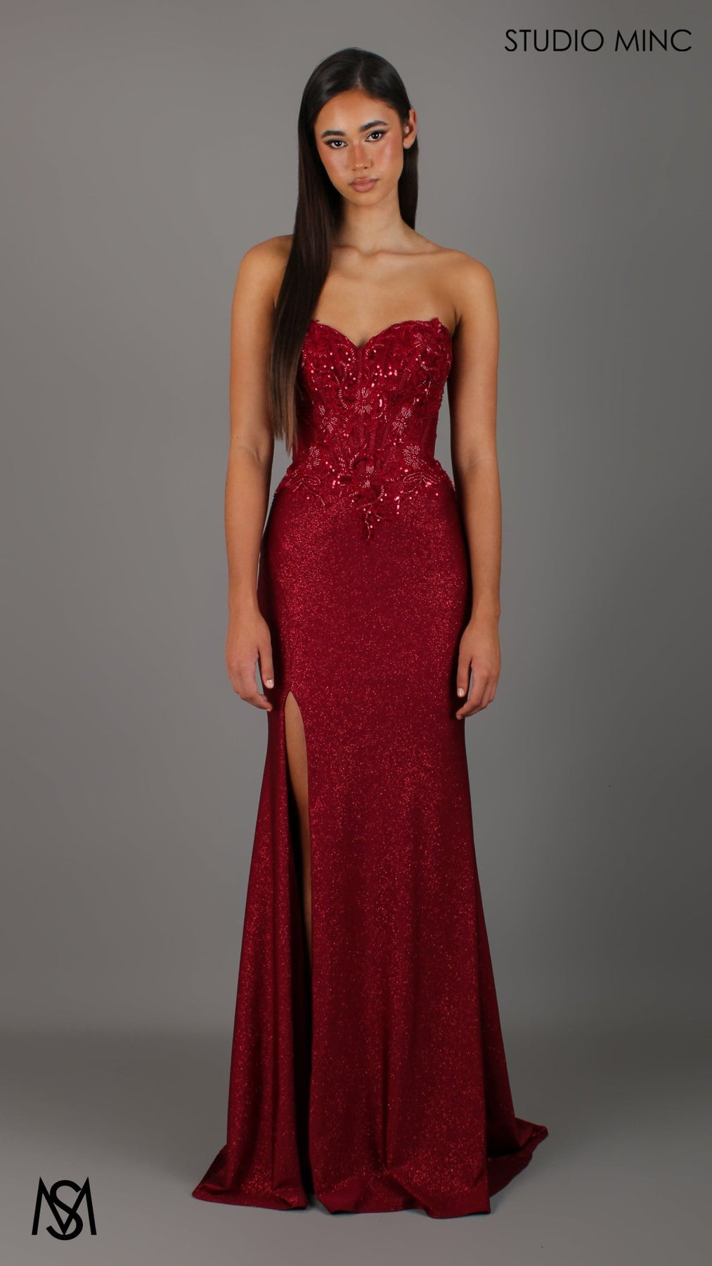 Imperial - Deep Red Formal Dress, Beaded corset Strapless fitted mermaid silhouette XXS | in stock Imperial - Deep Red Formal Dress, Beaded corset Strapless fitted mermaid silhouette XXS | in stock
