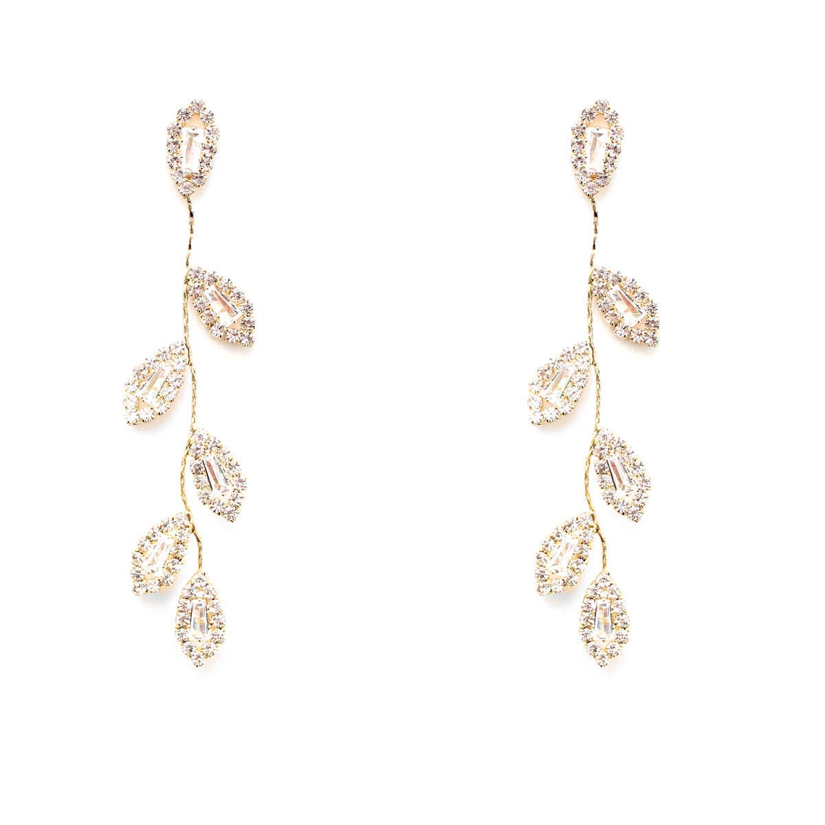 Spring - Gold Formal Prom Earrings | Diamante – STUDIO MINC