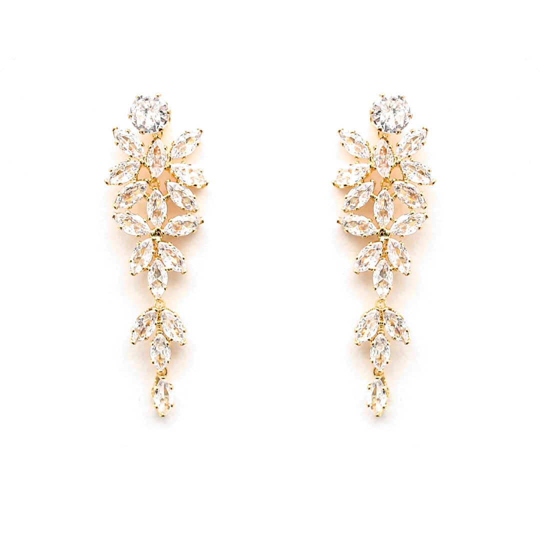 Twinkle Gold Formal Prom Earrings Diamante – STUDIO MINC