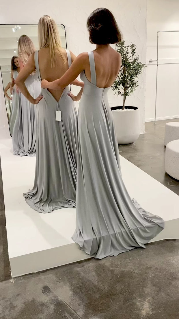 slim fit dress slacks Eternity - Grey Bridesmaid Dress