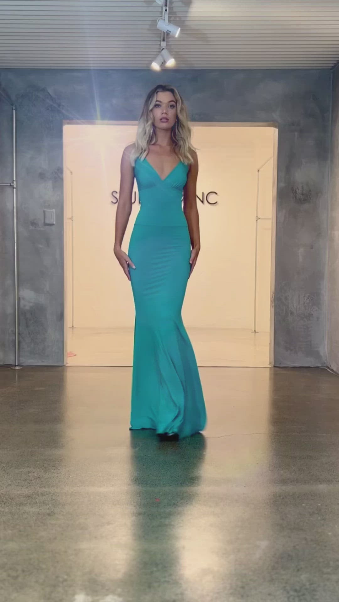 Silhouette - Teal Formal Dress